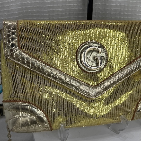 (E4) Guess virtual glitter clutch with flap and shoulder chain - Picture 2 of 15